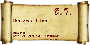 Borsova Tibor névjegykártya